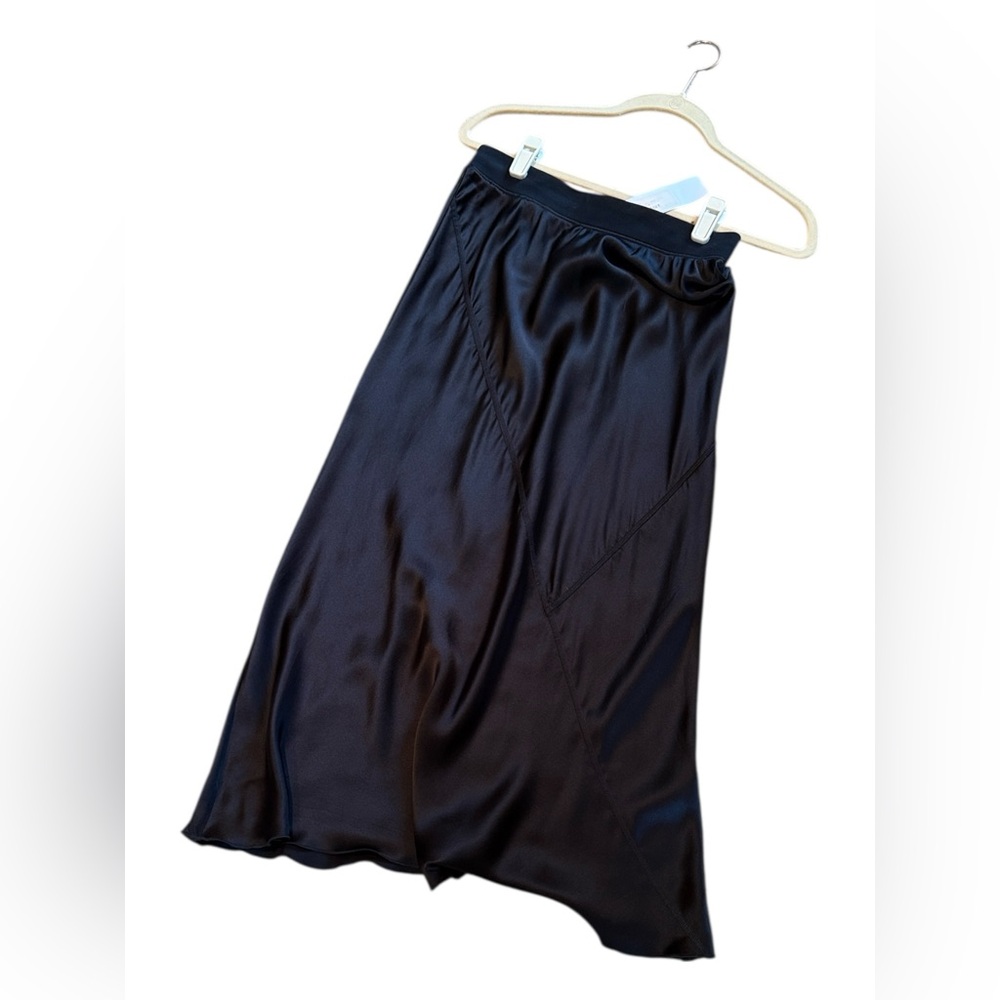 Elegant Black Silk Maxi Skirt